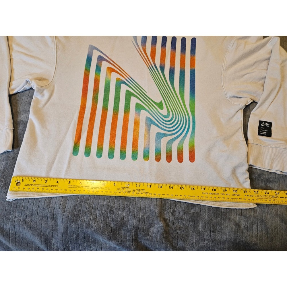 Nike Yoga Artist In Residence Robbie Simon Sweatshirt Cream Rainbow Medium - Picture 4 of 6